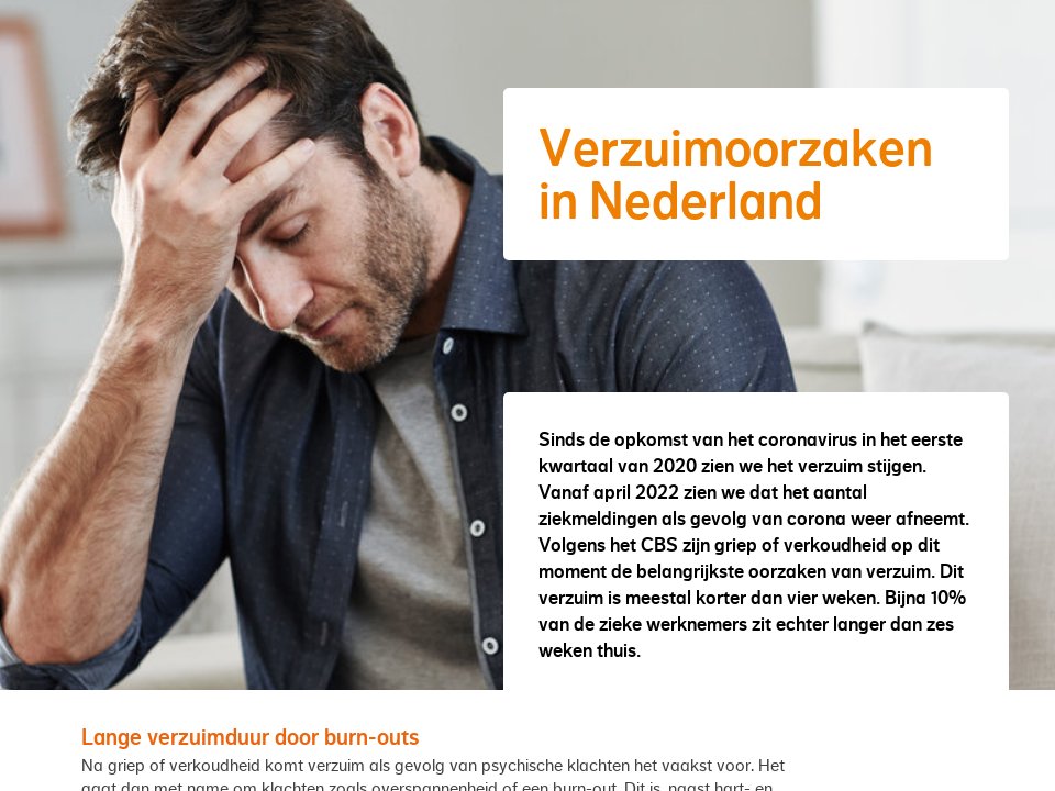 Verzuimoorzaken in Nederland - Trendrapport november 2022