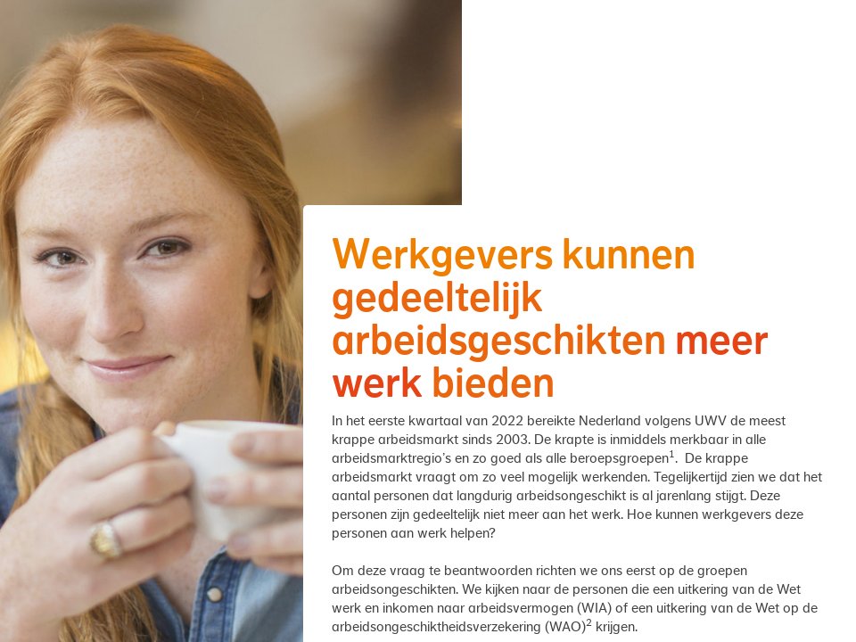 Gedeeltelijk arbeids-geschikten meer werk bieden - Trendrapport